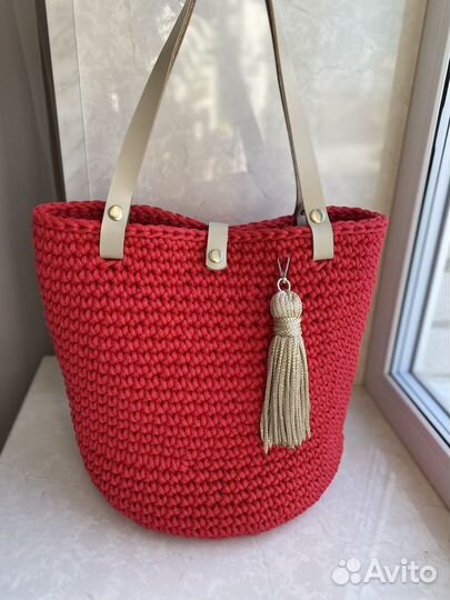 Сумка шоппер из трикотажной пряжи