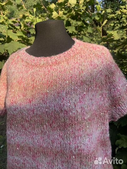 Джемпер вязаный розовый 