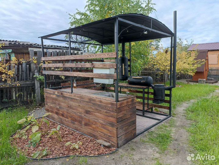 Мангальная зона в стиле Лофт