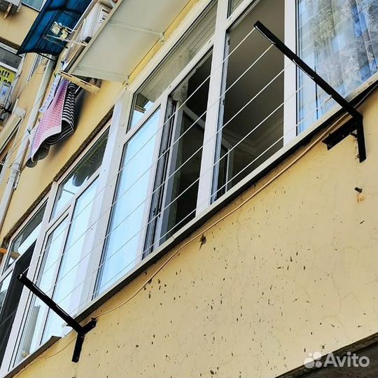 Кронштейны бельевые 15*15*50 серый без веревки