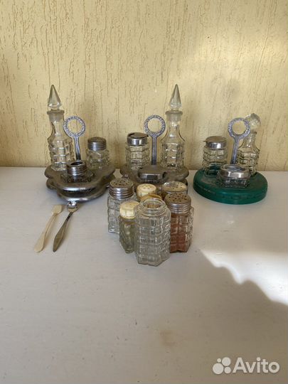 Набор для специй винтаж стекло