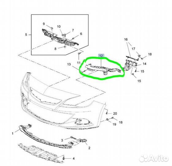 Кронштейн фары передний левый Opel Astra J