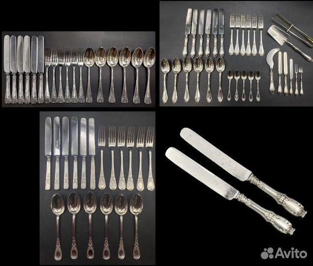 Серебро 84 проба Карл Фаберже Столовые наборы