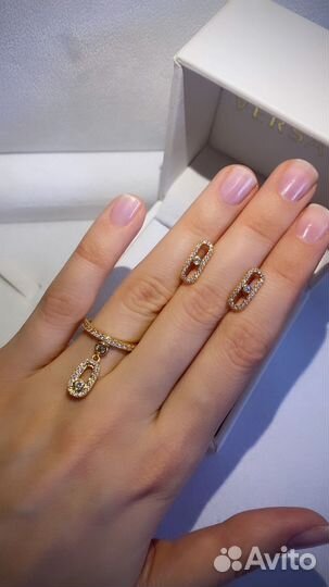 Серьги и кольцо Messika новое комплект