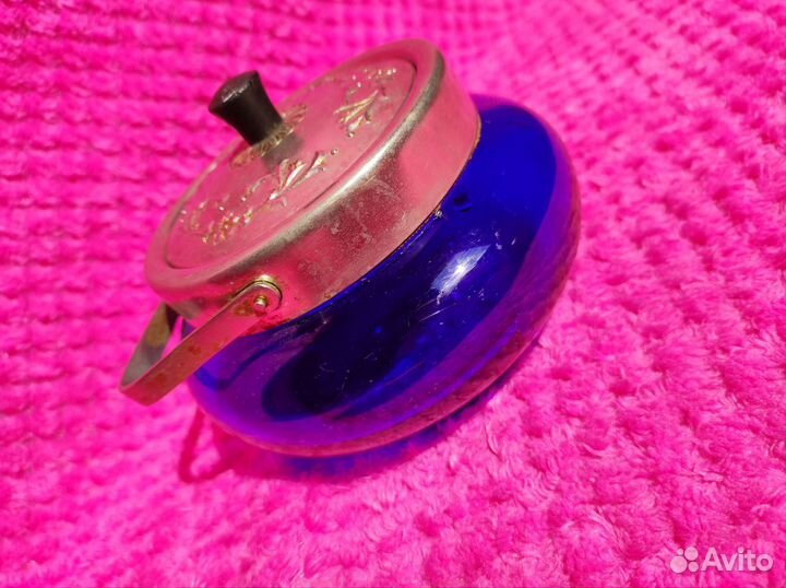 Сахарница кобальтовое стекло,Сысерть,Городницкий