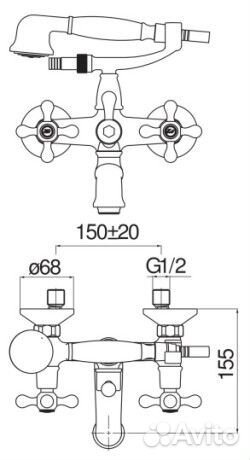 Смеситель для ванны Nobili grc5001br Бронза