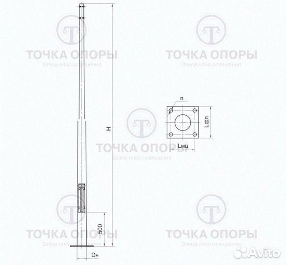 Опора круглоконическая окк-10,0