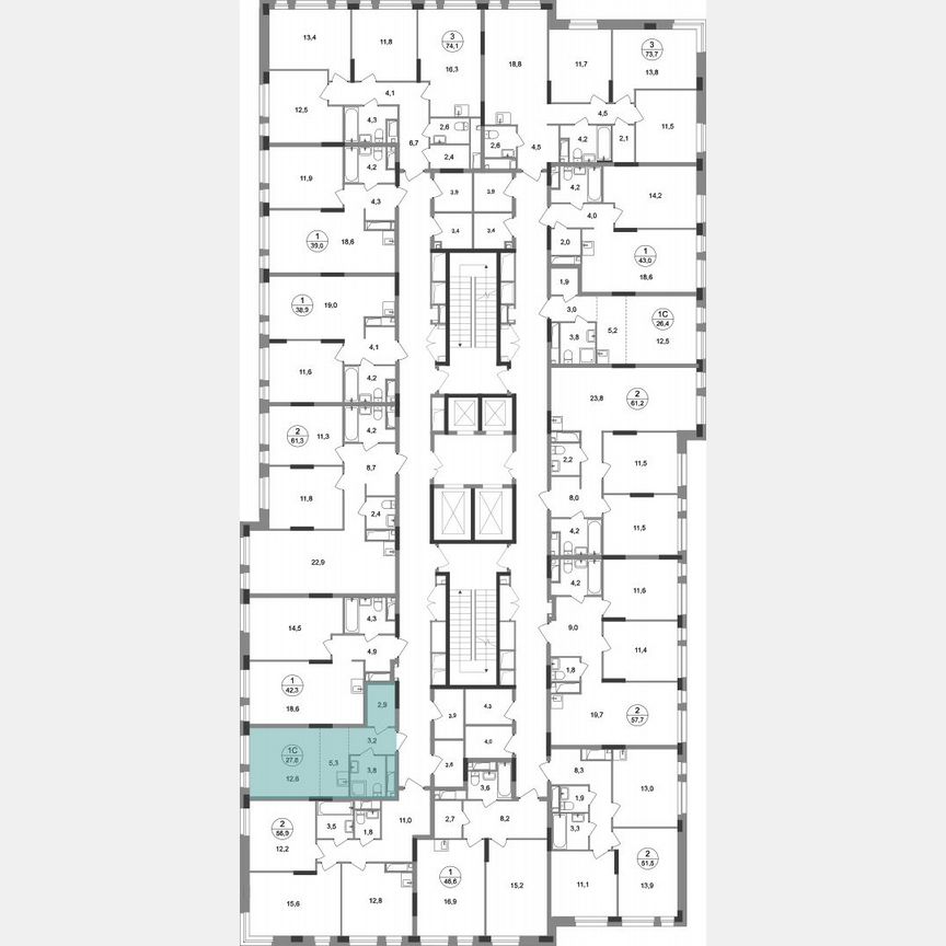 Квартира-студия, 27,8 м², 18/19 эт.