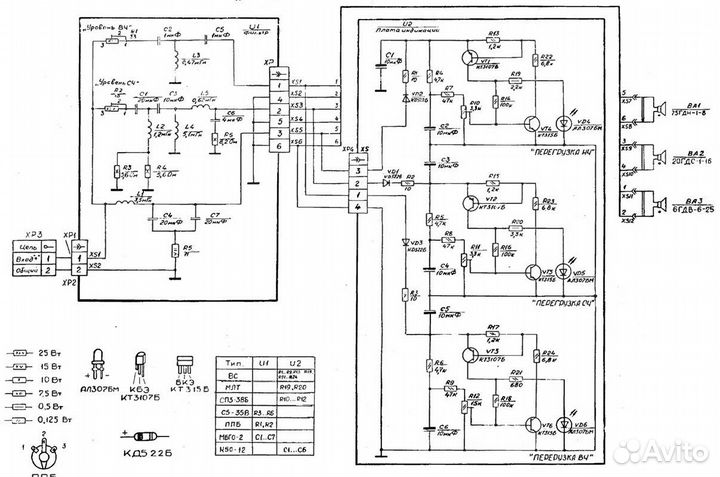 Фильтра Radiotehnika S-90B 8 Ом