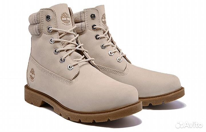 Timberland Lindon Woods 6 Inch Waterproof Boot 'Beige Nubuck And Printed Collar' Women's (38,5)