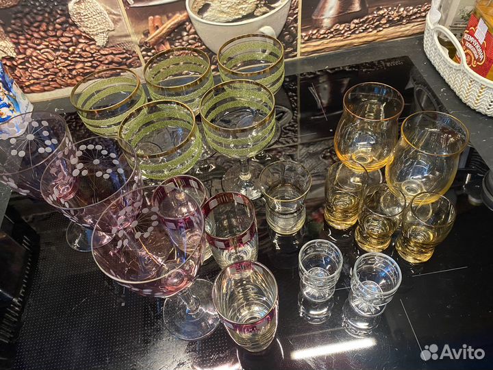 Рюмка фужеры СССР цветное стекло