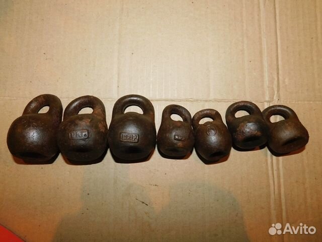 Антикварные фунтовые гири 7 шт. ри клейма-пробы,по