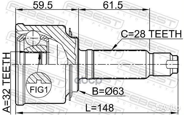 ШРУС внешний перед прав/лев 0310057 Febest