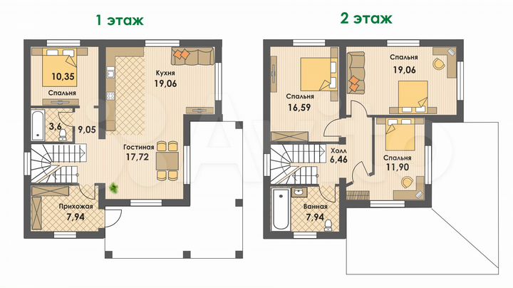 Коттедж 142 м² на участке 7,4 сот.