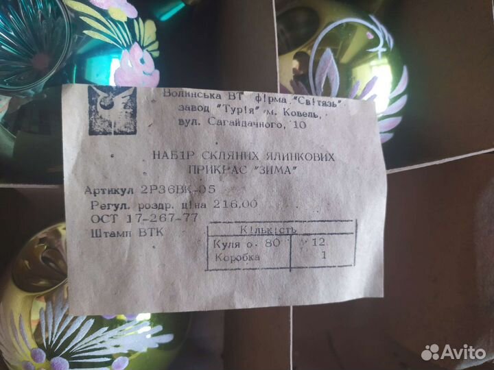 Стеклянные елочные шары СССР