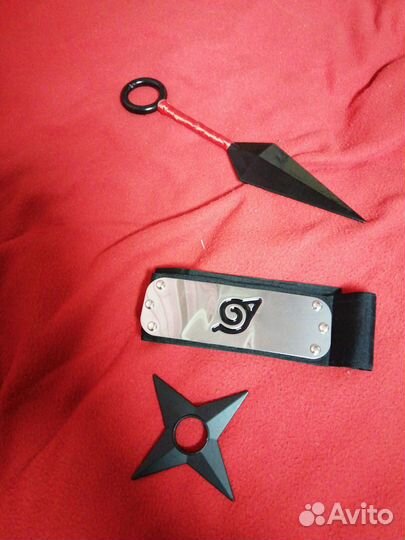 Набор наруто Кунай, сюрикен, повязка шиноби