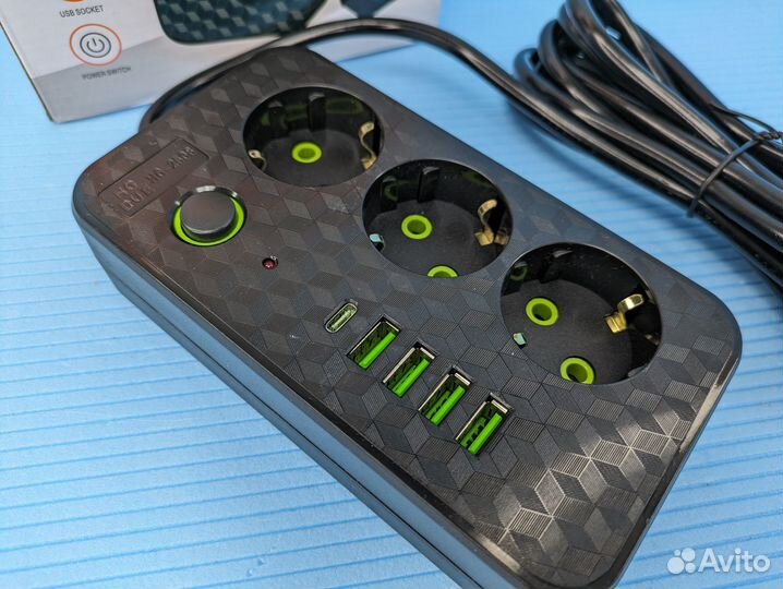 Удлинитель Safety сетевой 3 метра с usb