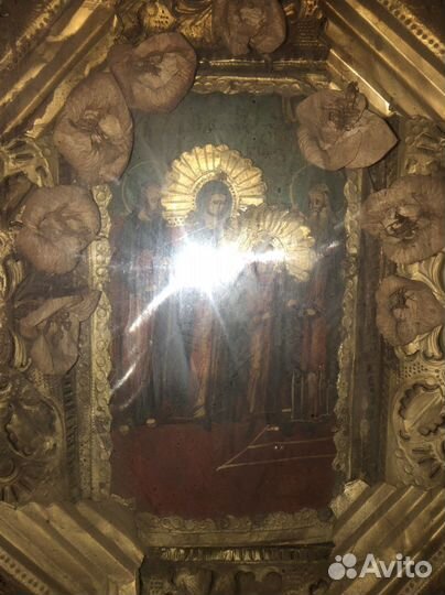 Старинная икона Введение Богородицы Во Храм