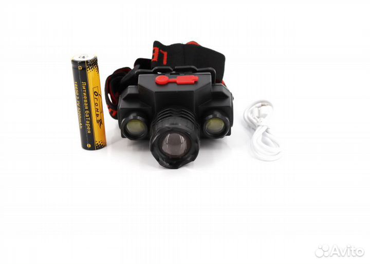 Аккумуляторный налобный фонарь с зумом