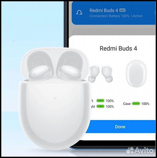 Наушники Bluetooth Xiaomi Redmi Buds 4 белый