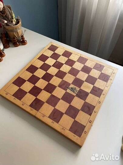 Шахматы деревянные, СССР с автографом А. Карпова