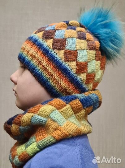 Комплект шапка + снуд ручной работы