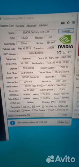 Видеокарта GTX 770 2gb