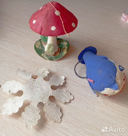 Ватные елочные игрушки СССР