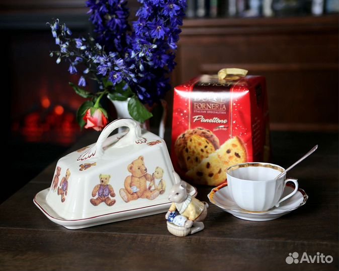 Антикварная старинная масленка / сырница