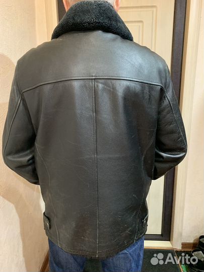 Кожаная куртка мужская 52 54