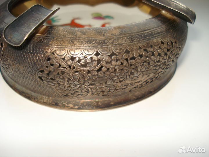 SVE Пепельница серебро-фарфор Вьетнам