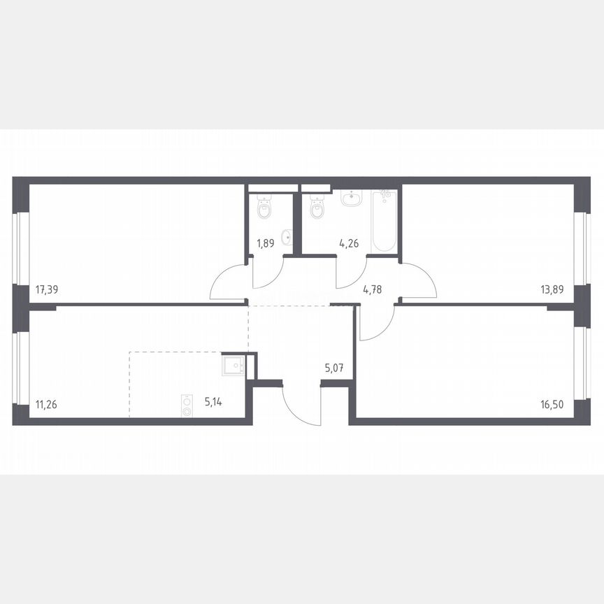 3-к. квартира, 80,8 м², 7/9 эт.
