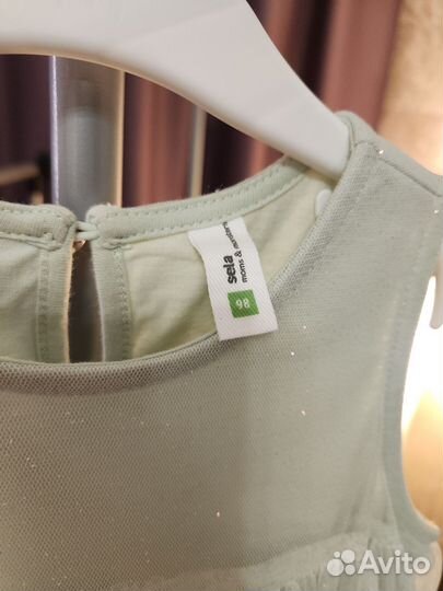 Платье для девочки 92 98 зеленое