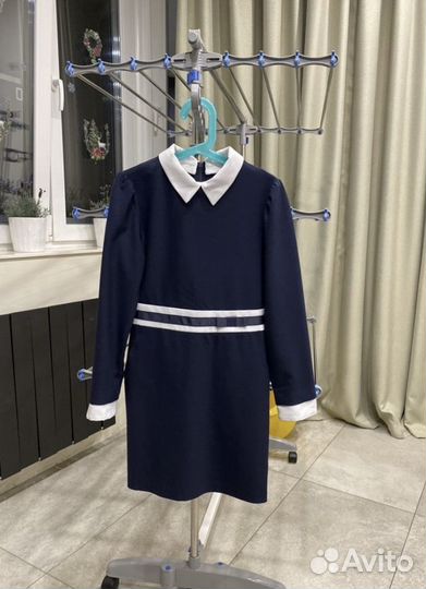 Школьное платье синее