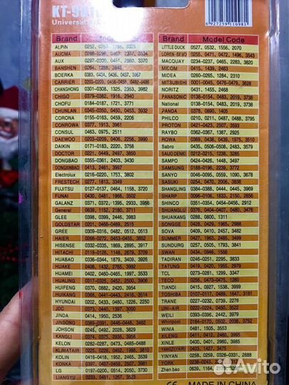 Универсальный пульт для кондиционера