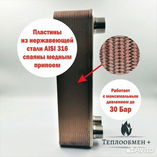 Теплообменник SN B28-30 для отопления 400м2 40кВт