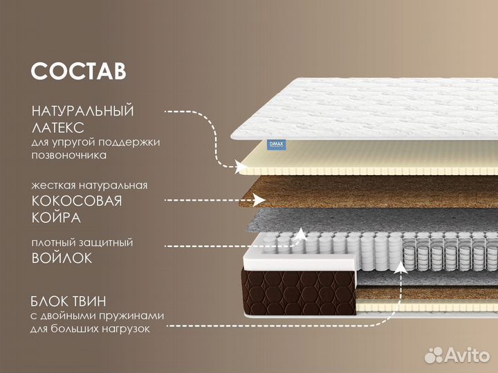 Матрас Димакс Твин Медиум 120х190