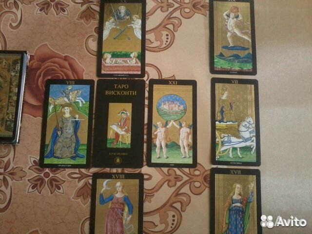 Золотое Таро Висконти (14,5х8 см; Старшие Арканы)