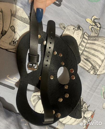 Маска кошки кожаная