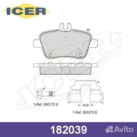 Комплект тормозных колодок 182039 icer