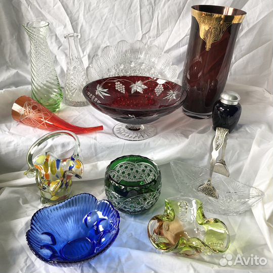 Цветное стекло СССР, цветной хрусталь