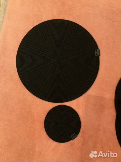 Салфетки из шнура 4 шт черные 38 см