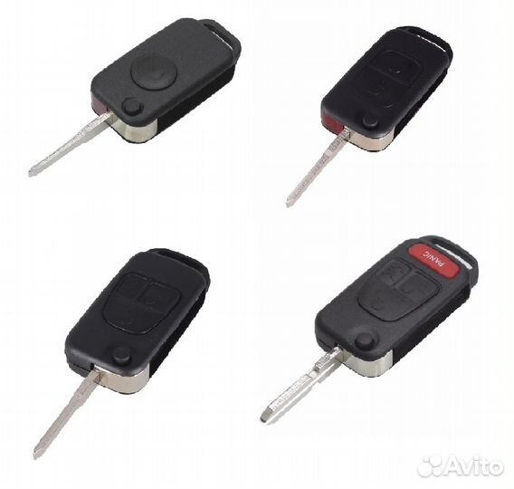 Корпус ключа Мерседес 1/2/3/4 кнопки, HU62/64