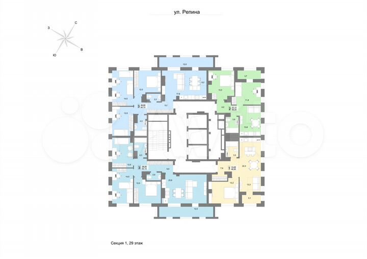 2-к. квартира, 48,3 м², 29/31 эт.