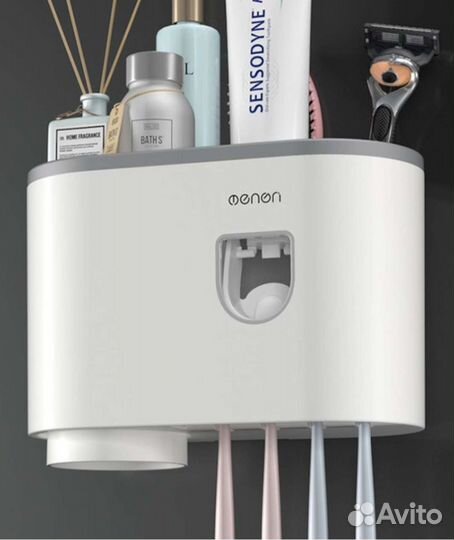 Органайзер-дозатор зубной пасты, полочка в ванну