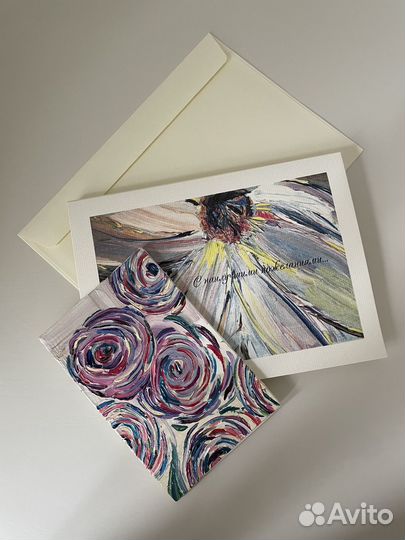 Открытка маслом на холсте