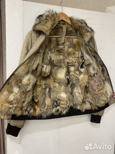 Куртка кожанная зимняя женская