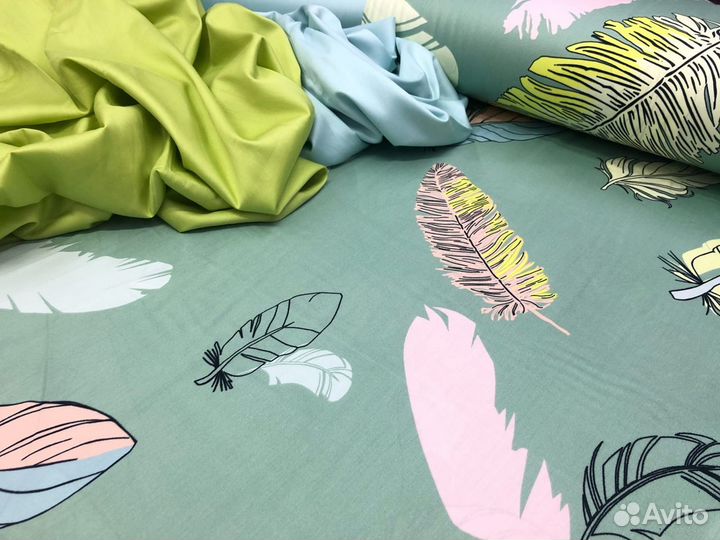 Отрез ткани сатин с принтом