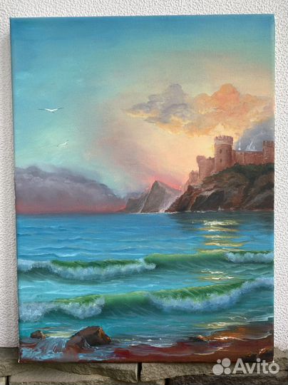 Картина маслом море