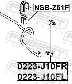 Тяга стабилизатора перед прав 0223J10FR Febest